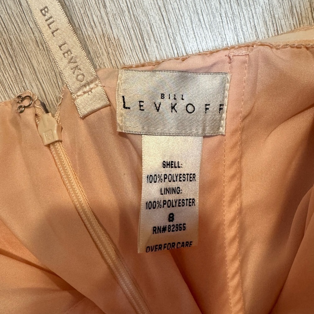 Bill Levkoff pink lace and chiffon sweetheart neck strapless dress size 8 - Picture 3 of 5